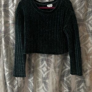 Lovers + Friends Dark Green Ribbed Sweater
